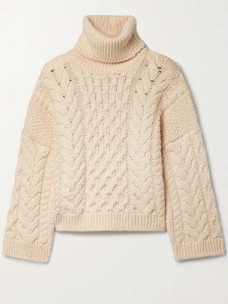 Isabel Marant Étoile + Ingrid Cable-Knit Wool-Blend Turtleneck Sweater