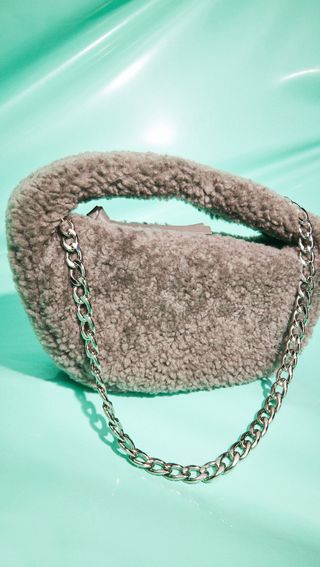 BY FAR + Baby Cush Shearling Bag