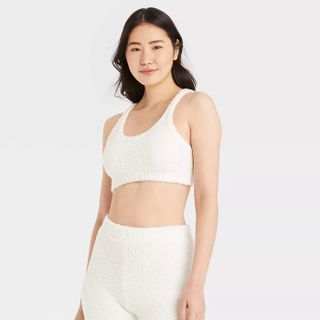 Colsie + Cozy Feather Yarn Lounge Crop Tank Top