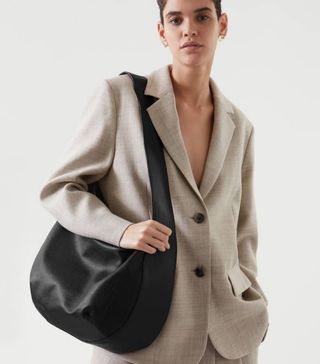 COS + Curved Leather Shoulder Bag