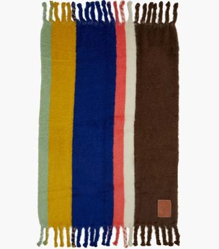 Loewe + Anagram-Patch Striped Mohair-Blend Blanket