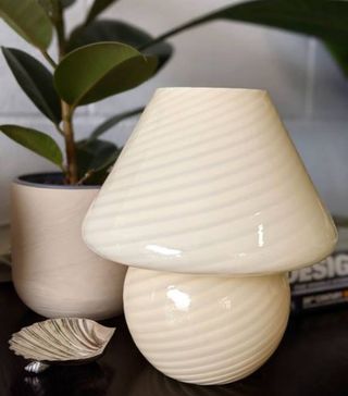 Vinterior + Pastel Yellow Murano Glass Mushroom Lamp