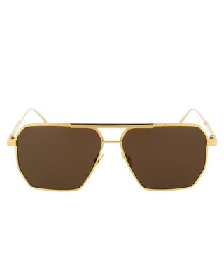 Bottega Veneta + Bottega Veneta Eyewear Pilot Frame Sunglasses