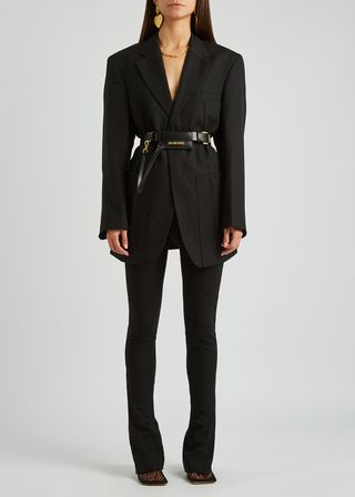 Jacquemus + Le Pantalon Obiou Black Woven Trousers