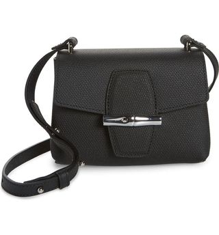 Longchamp + Small Roseau Leather Crossbody Bag