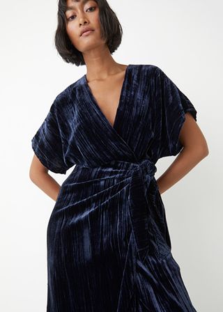 & Other Stories + Velvet Wrap Midi Dress