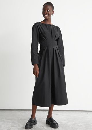 & Other Stories + Draped Accentuated Waist Midi Dress