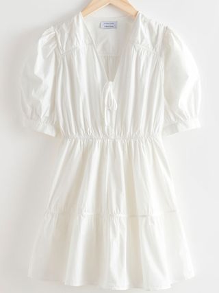 & Other Stories + Tiered Puff Sleeve Mini Dress