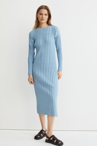 H&M + Rib-Knit Cashmere-Blend Dress