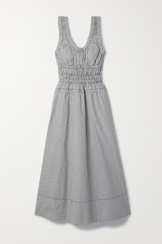 Proenza Schouler White Label + Gathered Checked Maxi Dress