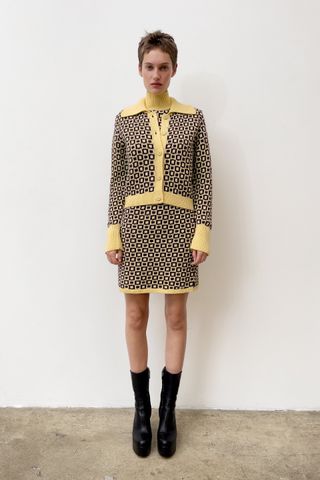 Zara + Geometric Knit Jacquard Sweater