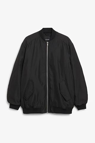 Monki + Black Oversized Bomber Jacket