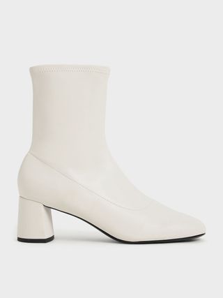 Charles & Keith + Chalk Stitch-Trim Ankle Boots