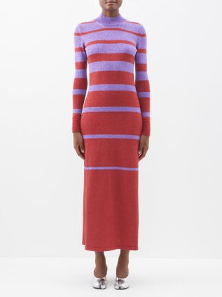 Paco Rabanne + Striped Knitted Dress