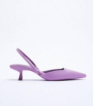Zara + Slingback Kitten Heel Shoes