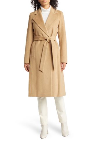 Sam Edelman + Belted Wool Blend Coat