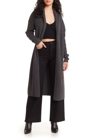 Open Edit + Longline Shawl Collar Cardigan