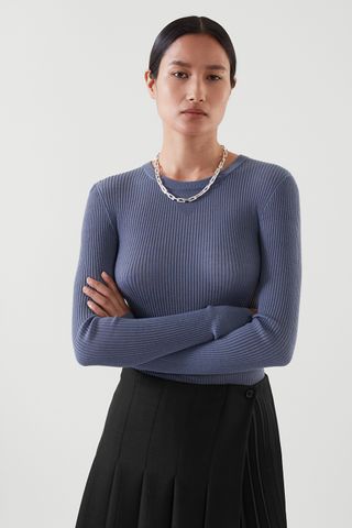 COS + Slim-Fit Long-Sleeve Wool Top