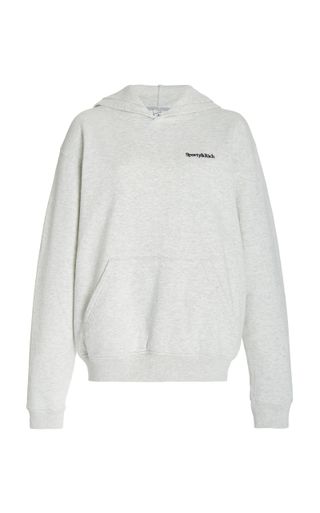 Sporty & Rich + Logo-Embroidered Cotton-Blend Hoodie