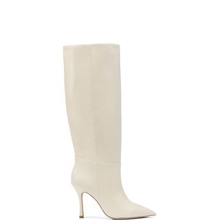 Larroude + Kate Boot in Ivory Leather