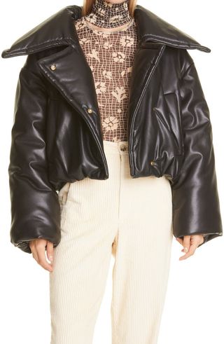 Nanushka + Jamie Faux Leather Puffer Jacket
