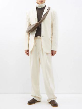 Lemaire + Single-Breasted Twill Suit Jacket