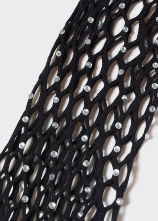 Mango + Fishnet Stockings With Strass Detail