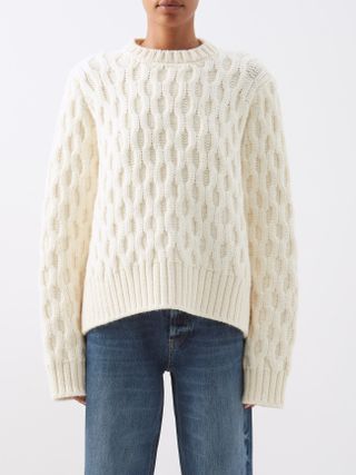 Raey + Organic-Wool Blend Cable Knit Sweater