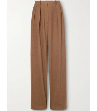 The Row + Igor Pleated Silk And Cashmere-Blend Wide-Leg Pants