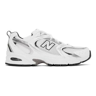 New Balance + White & Silver 530 Sneakers