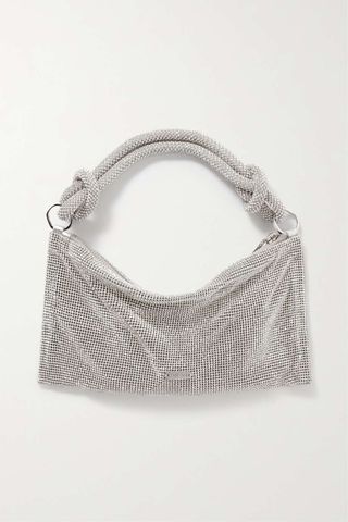 Cult Gaia + Hera Nano Crystal-Embellished Knotted Satin Shoulder Bag
