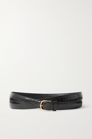Toteme + Croc-Effect Leather Belt