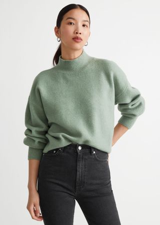 & Other Stories + Mock Neck Jumper in White