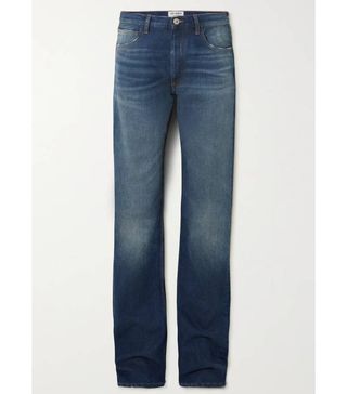 The Attico + Distressed Low-Rise Straight-Leg Jeans
