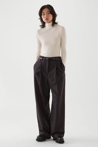 COS + Houndstooth Wide-Leg Pants
