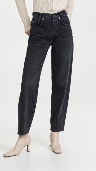 Agolde + Tapered Baggy High Rise Jeans