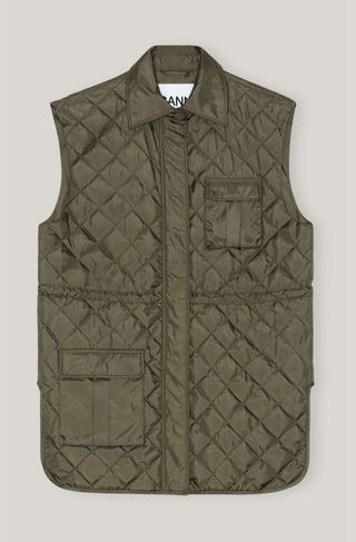 Ganni + Quilted Tech Fabric Vest