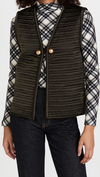 Tory Burch + Quilted Waist Vest