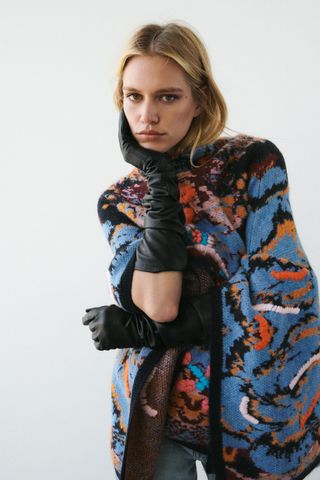 Zara + Long Leather Gloves
