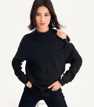 DKNY + Cut Out Shoulder Sweater