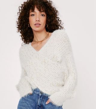 Nasty Gal + Chunky Knit Wrap Front Sweater