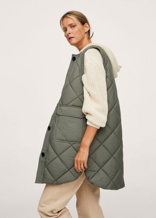 Mango + Buttoned Quilted Gilet