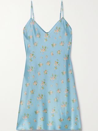 Reformation + Cher Floral-Print Silk-Satin Mini Dress
