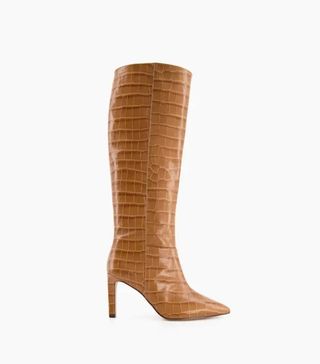 Dune + Spice Camel Pointed Stiletto Knee High Heeled Boots