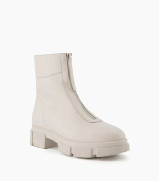 Dune + Path Ecru Monster Sole Zip Detail Ankle Boots