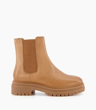 Dune + Palles Camel Chunky Sole Chelsea Boot