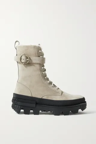 Moncler + Carinne Suede Ankle Boots