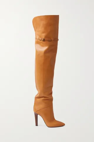 Saint Laurent + Jane Leather Other-the-Knee Boots