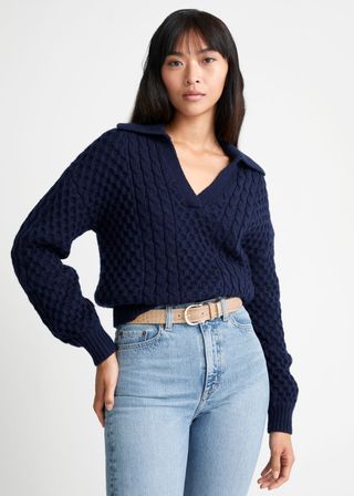 
Other Stories + Merino Cable Knit Sweater