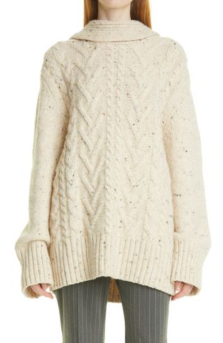 Ganni + Oversize Cable Knit Sweater